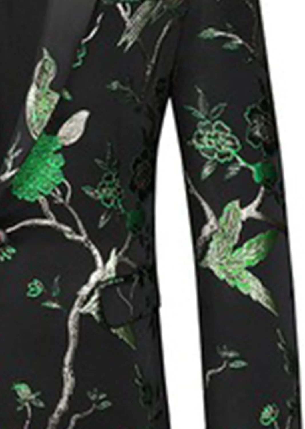 Men's Floral Tuxedo Jackets Notched Lapel Slim Fit Blazer Jacket Single Breasted Stylish Casual Printed Suit Jacket