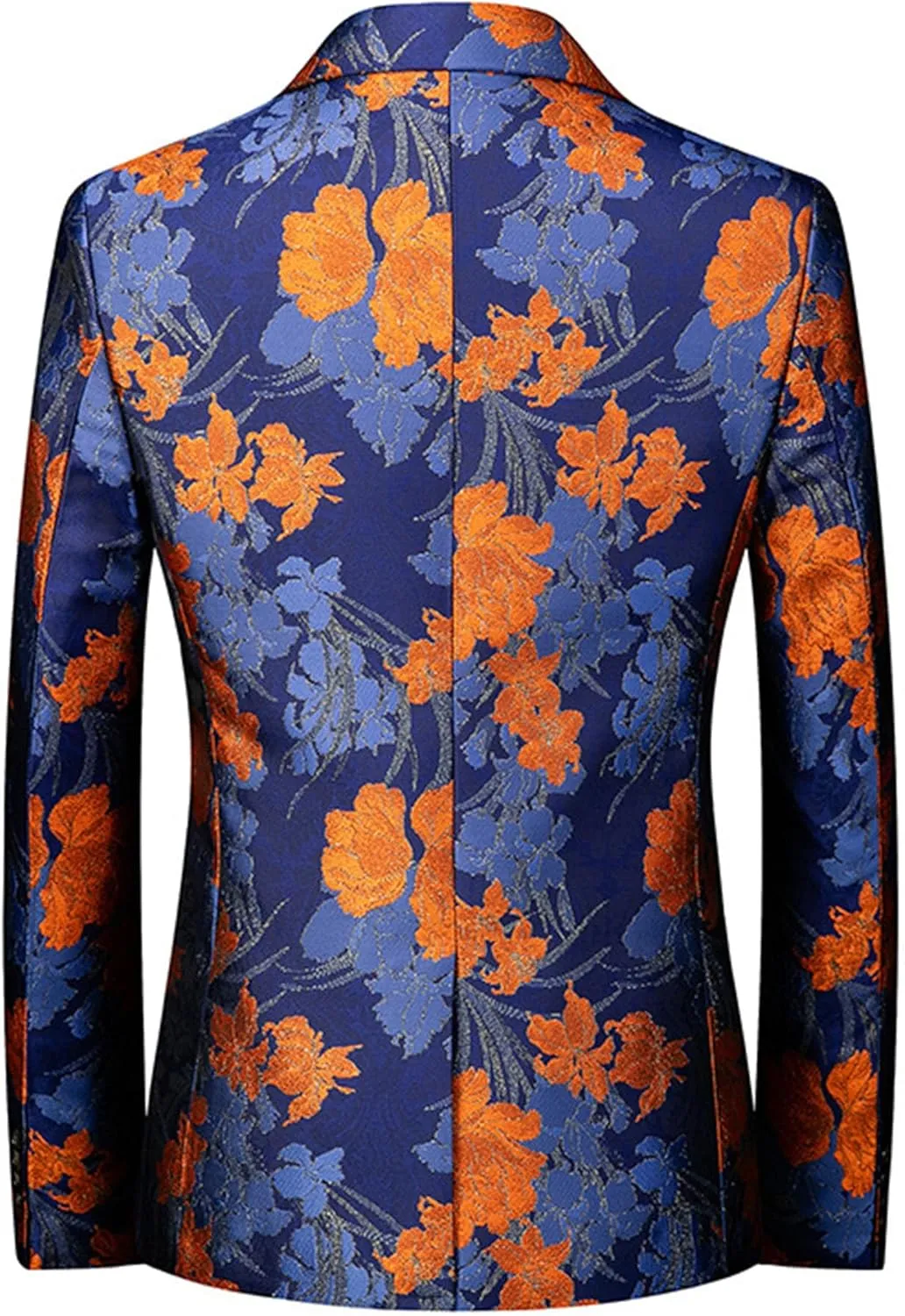 Men's Floral Tuxedo Jackets Notched Lapel Slim Fit Blazer Jacket Single Breasted Stylish Casual Printed Suit Jacket