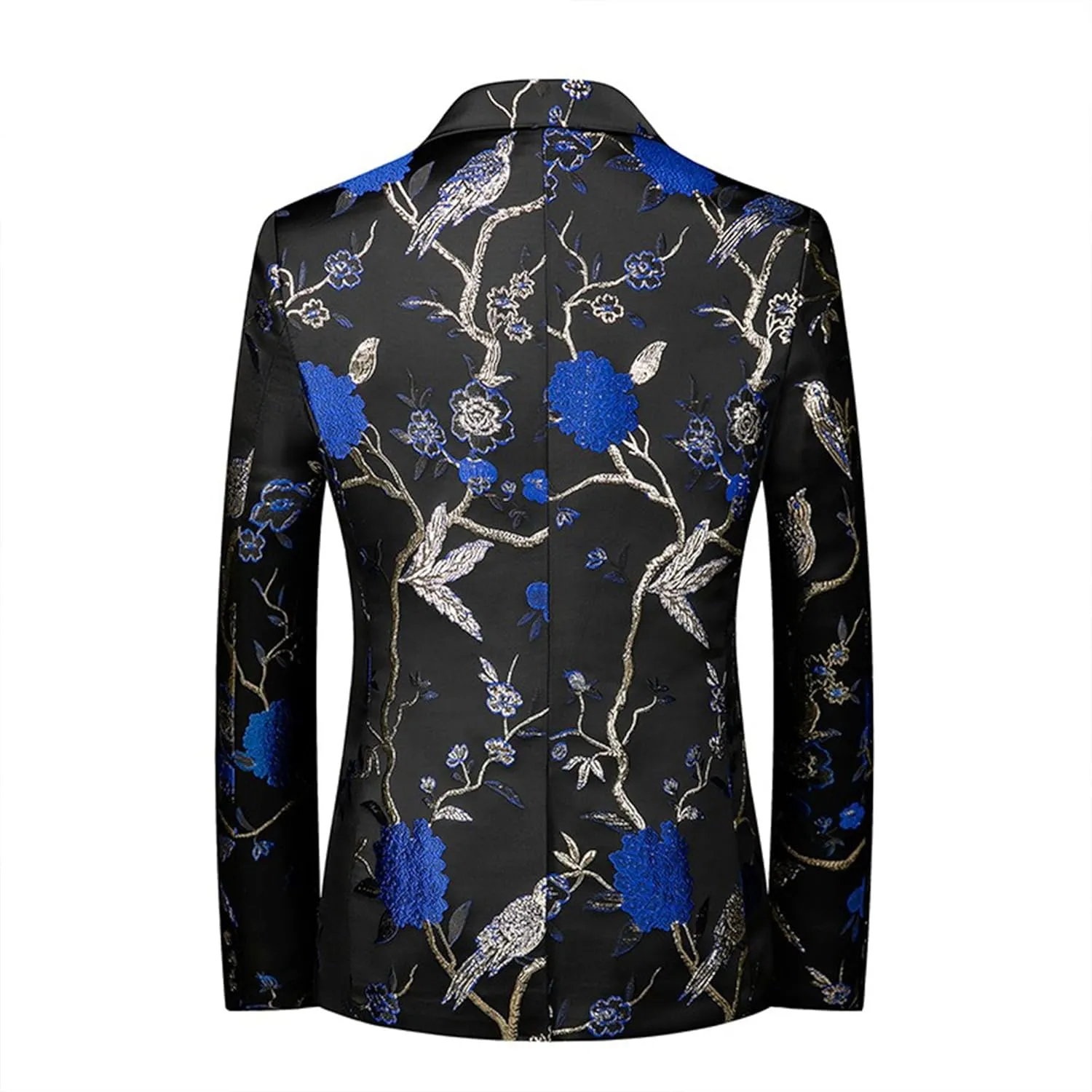 Men's Floral Tuxedo Jackets Notched Lapel Slim Fit Blazer Jacket Single Breasted Stylish Casual Printed Suit Jacket