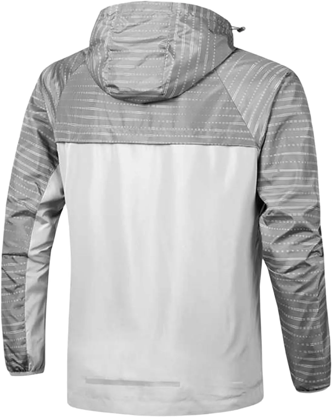 Mens Lightweight Windbreaker Shell Jacket Hooded Waterproof Light Casual Overshirt Raincoat for Outdoor Biking Hiking Running