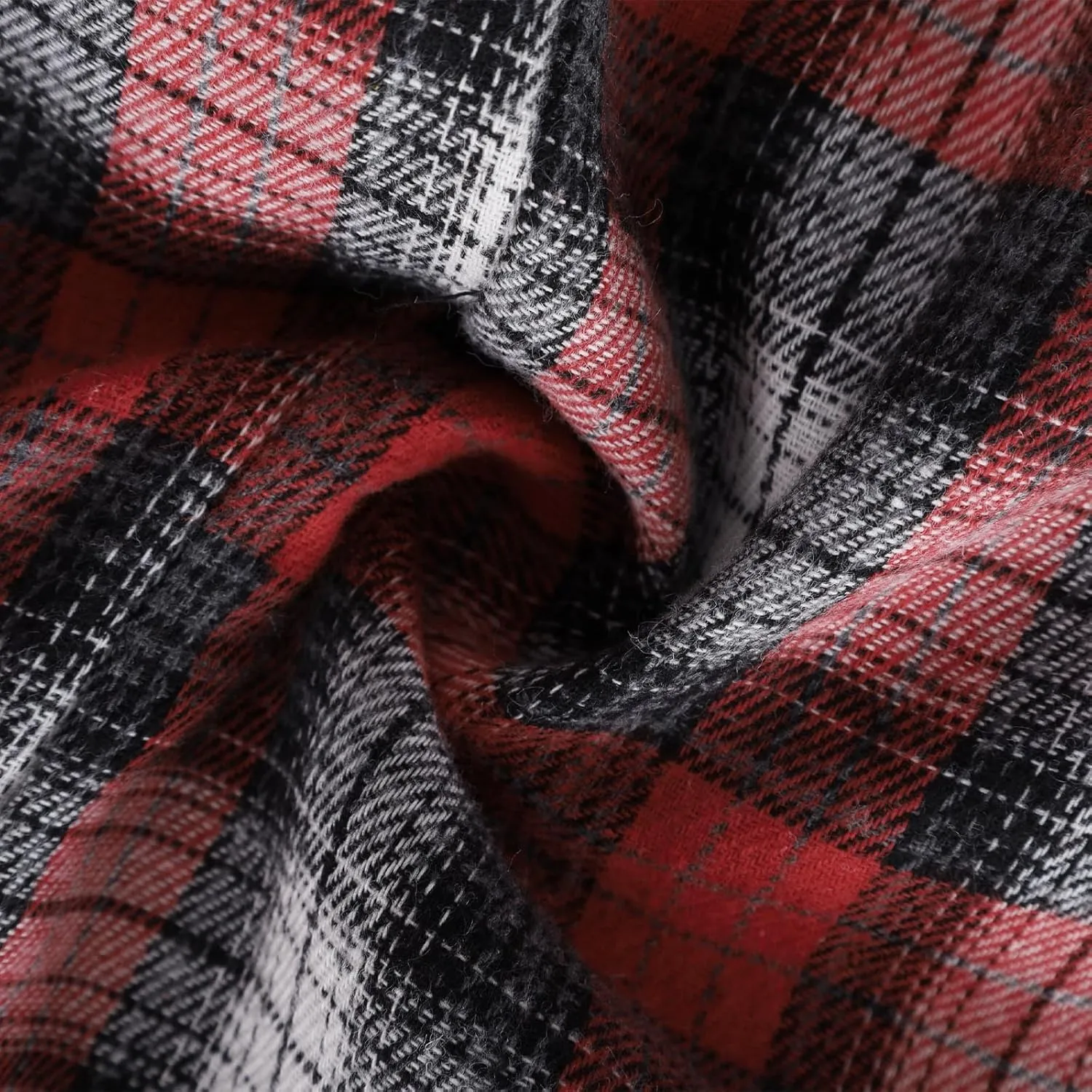 Mens Patchwork Plaid Shirt Jacket Long Sleeve Button Down Checked Hoodies Casual Flannel Shirts Outerwear Tops