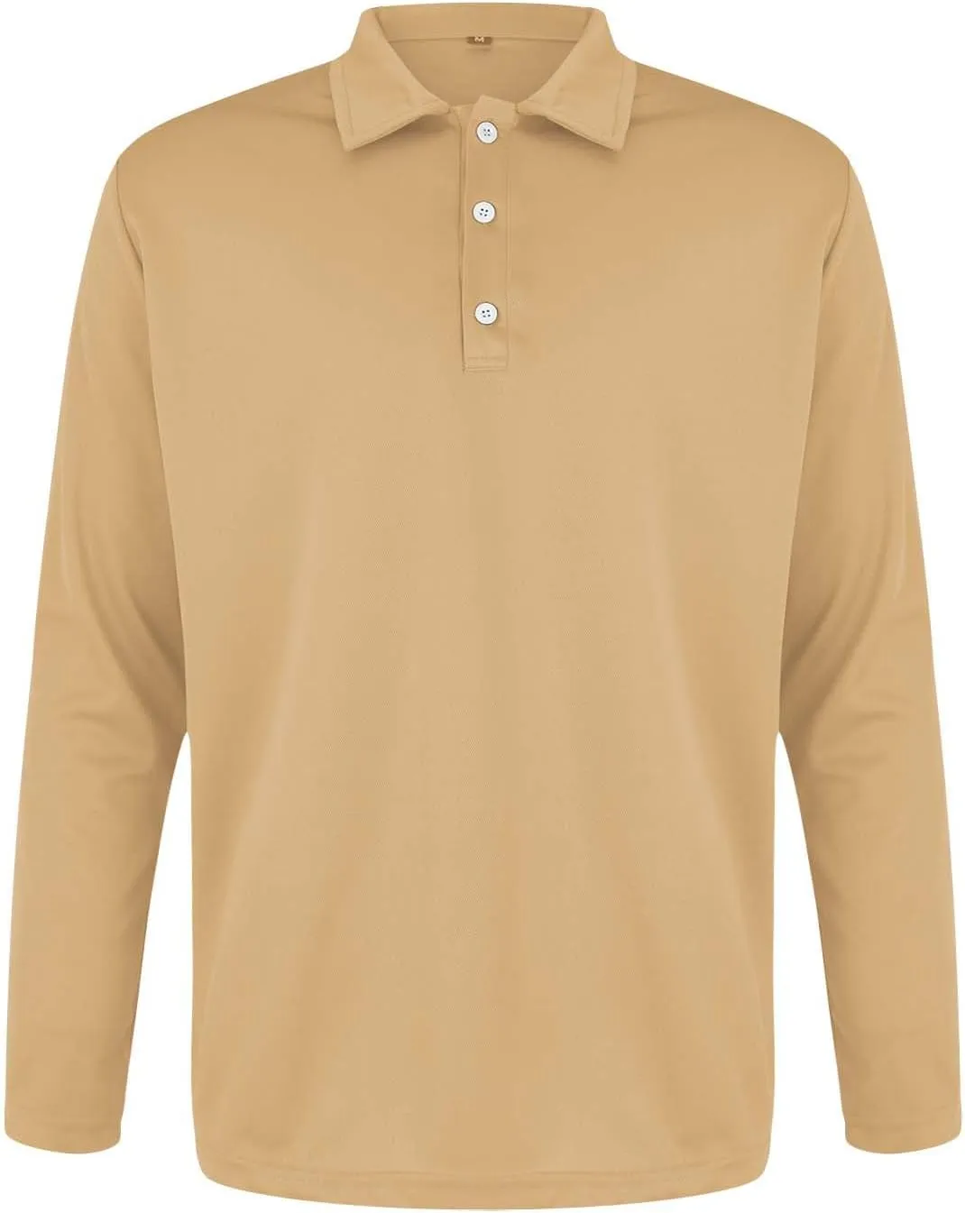 Men's Pique Polo Shirts Casual Work T-Shirts Quick Dry Long Sleeve Golf Shirt Pique Jersey Baseball Collared Tee Tops