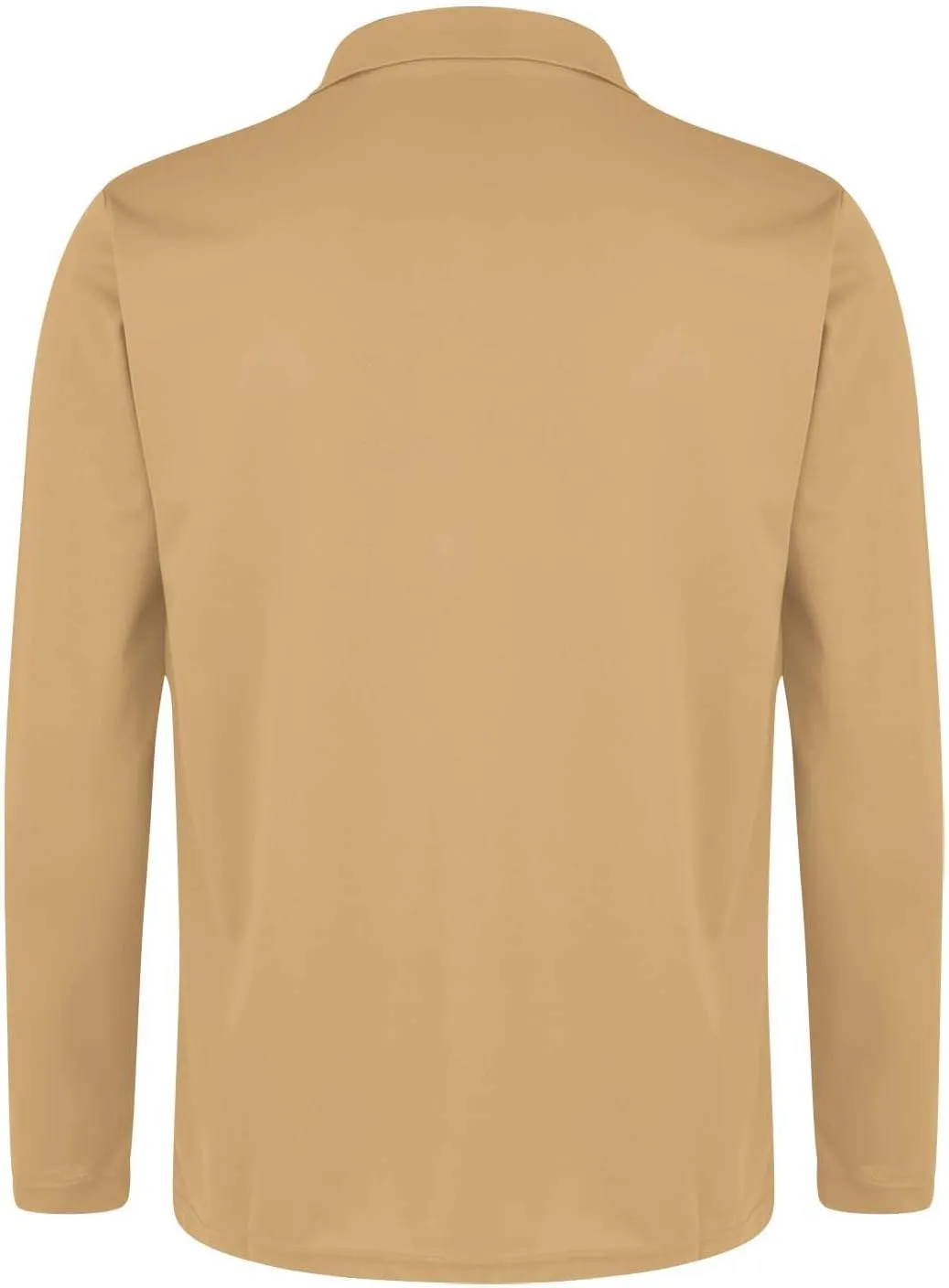 Men's Pique Polo Shirts Casual Work T-Shirts Quick Dry Long Sleeve Golf Shirt Pique Jersey Baseball Collared Tee Tops
