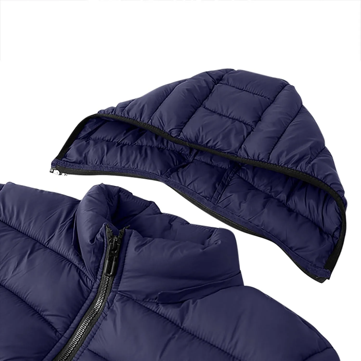 Mens Puffer Jackets Winter Hooded Coats Thicken Warm Overcoats Quilted Down Jacket Zipper Parka Coat Trendy Outerwear