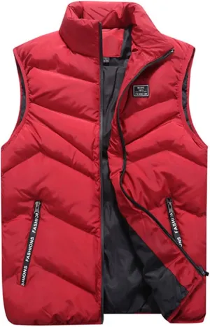 Men's Puffer Vest Casual Vest Winter Jacket With Pocket Solid Color Outdoor Vest Top Riding Skiing Fishing Puffy Vests, S-6XL