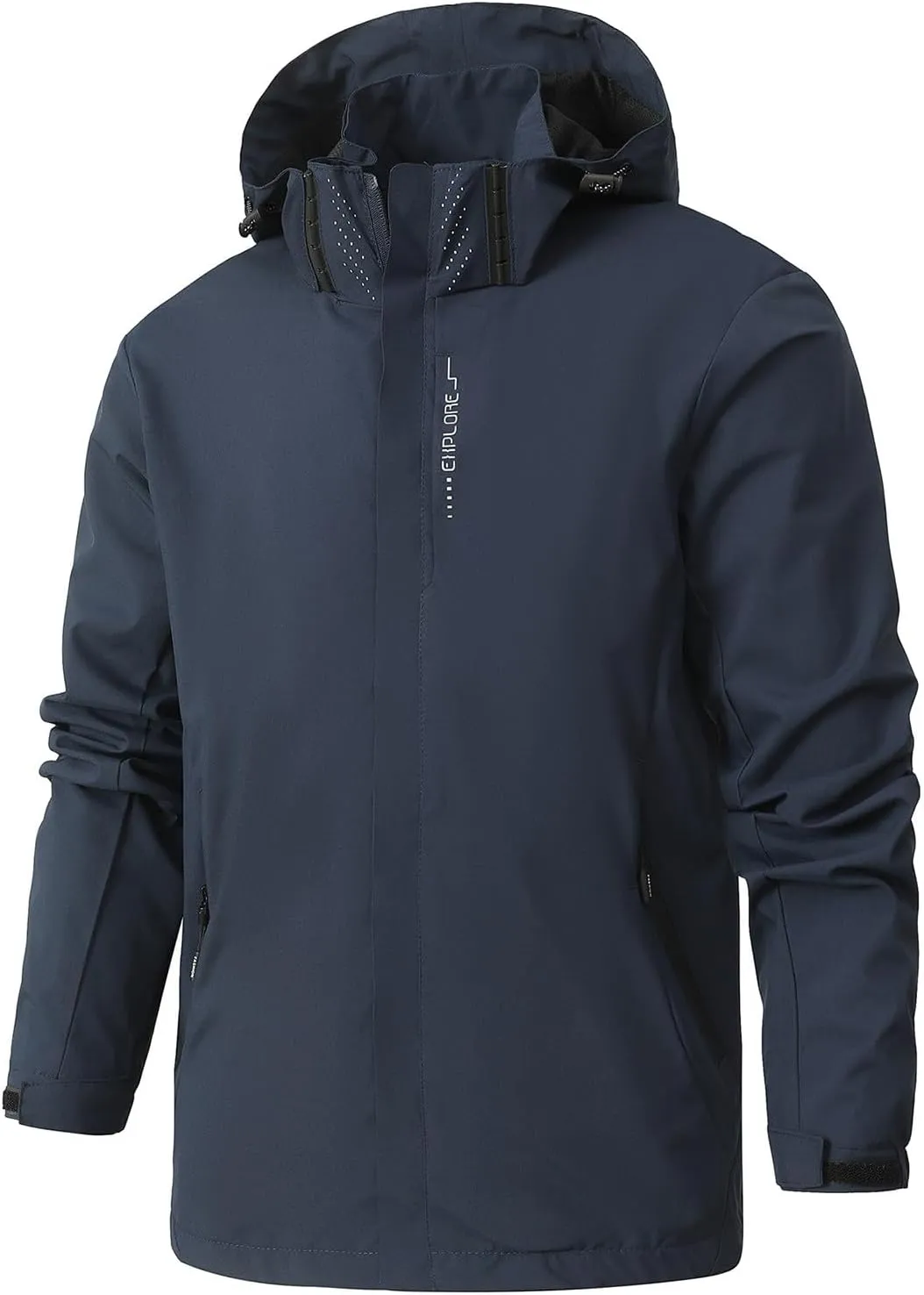 Mens Rain Jackets Waterproof with Hood Mens Performance Softshell Windbreaker Jackets Lightweight Hiking Coats