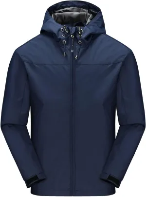Mens Rain Jackets Waterproof with Hood Mens Windbreaker Jackets Softshell Lightweight for Hiking Fishing