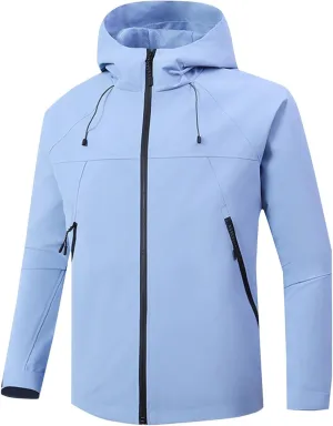 Mens Rain Jackets Waterproof with Hood Softshell Mens Windbreaker Jackets Lightweight Winter Coats for Hiking