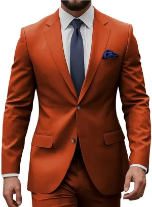 Mens Slim Fit 2 Piece Suits Two Button Casual Wedding Suits for Men Jacket Blazer & Pants Set
