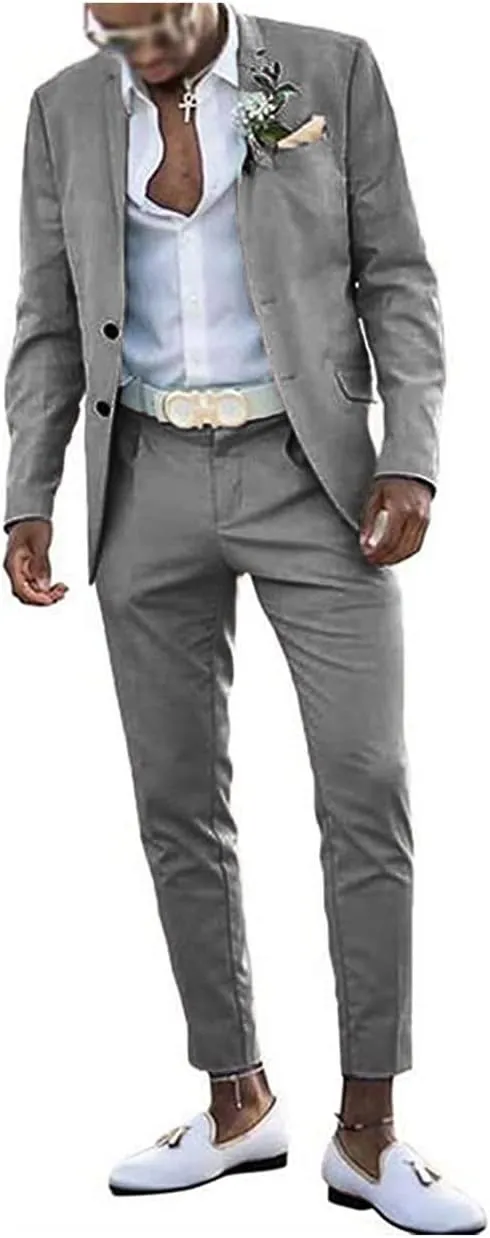 Men's Suits Slim Fit 2 Pieces Wedding Suit Blazer Groomsmen Prom Suits Business Casual Suit