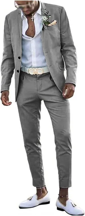 Men's Suits Slim Fit 2 Pieces Wedding Suit Blazer Groomsmen Prom Suits Business Casual Suit