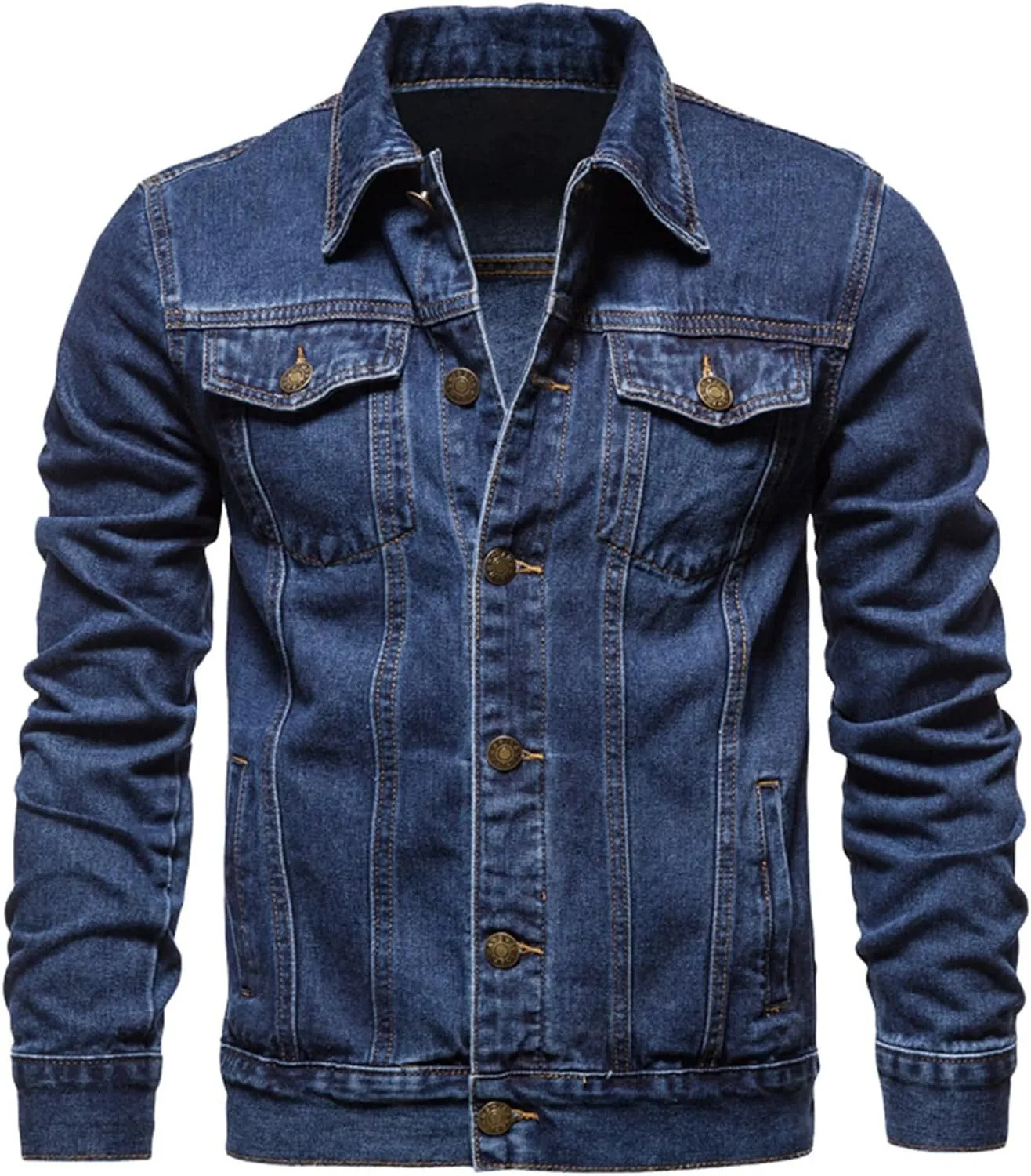 Mens Trucker Jacket Lightweight Button Work Jackets Classic Canvas Trucker Jackets Military Coat Military Bomber Jackets