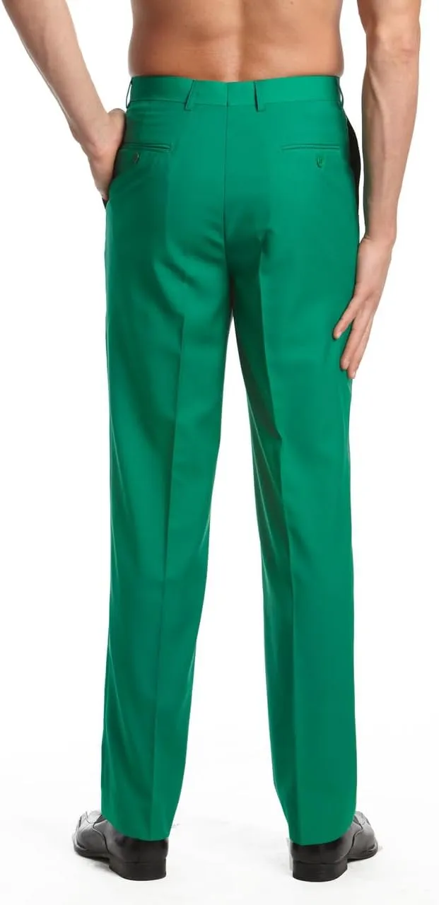 Men's TUXEDO Pants Tux Pant Flat Front Satin Band Stripe Solid Colors