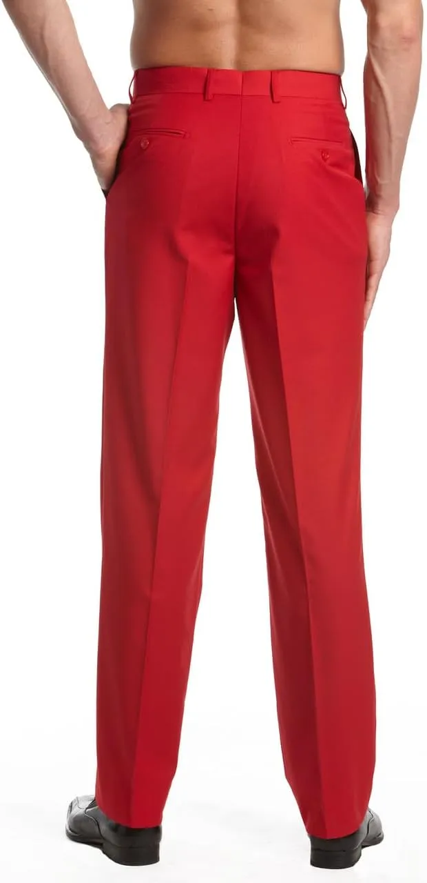 Men's TUXEDO Pants Tux Pant Flat Front Satin Band Stripe Solid Colors