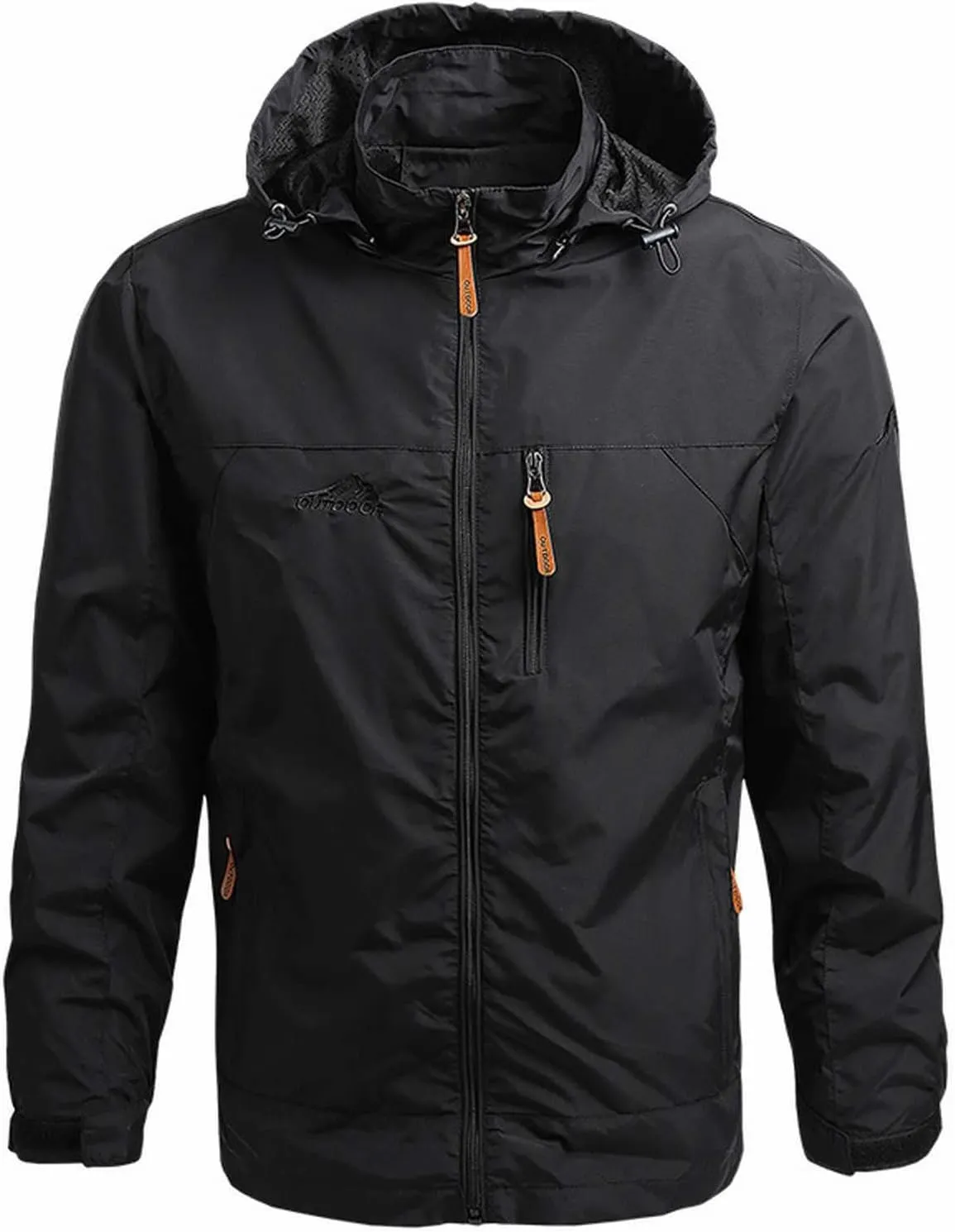 Mens Waterproof Tactical Jackets Lightweight Waterproof Raincoats with Hood Casual Stylish Outdoor Travel Jackets