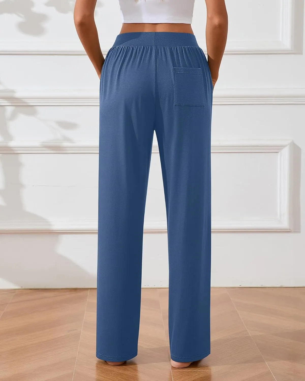 Neer 3 Pcs Women's Lounge Pants Side Slit High Waisted Joggers Wide Leg Yoga Sweatpants with Pocket Loose Cozy Pant