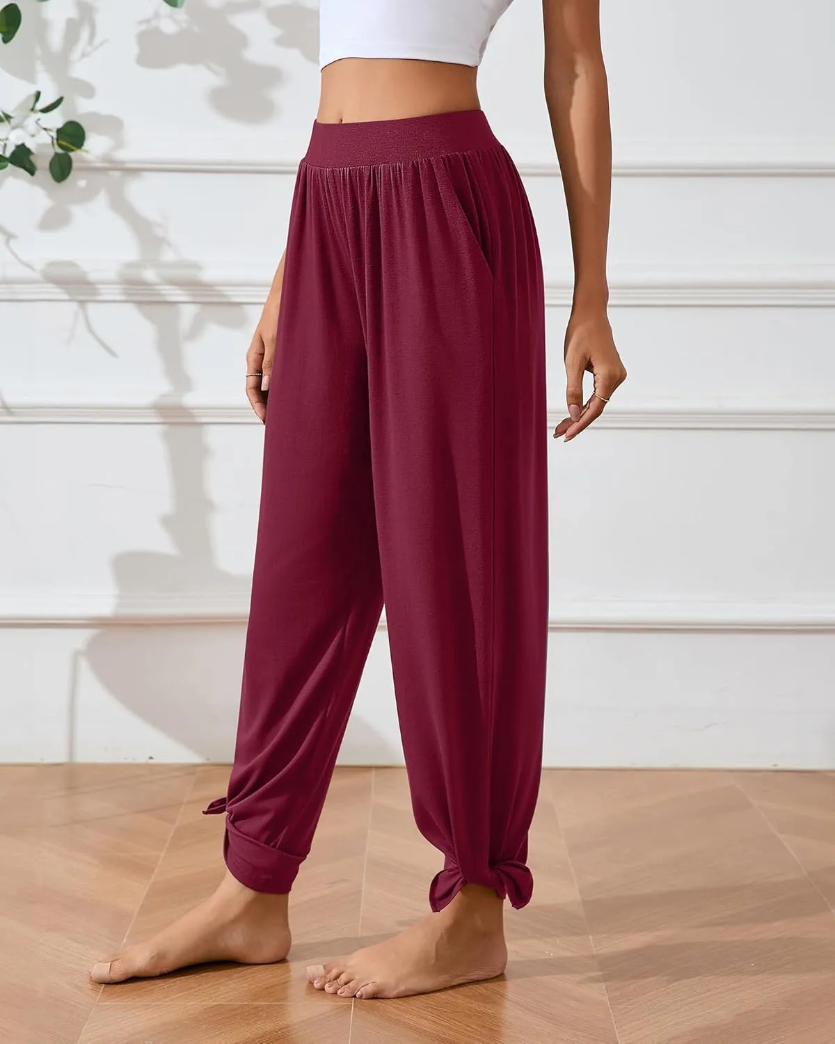 Neer 3 Pcs Women's Lounge Pants Side Slit High Waisted Joggers Wide Leg Yoga Sweatpants with Pocket Loose Cozy Pant