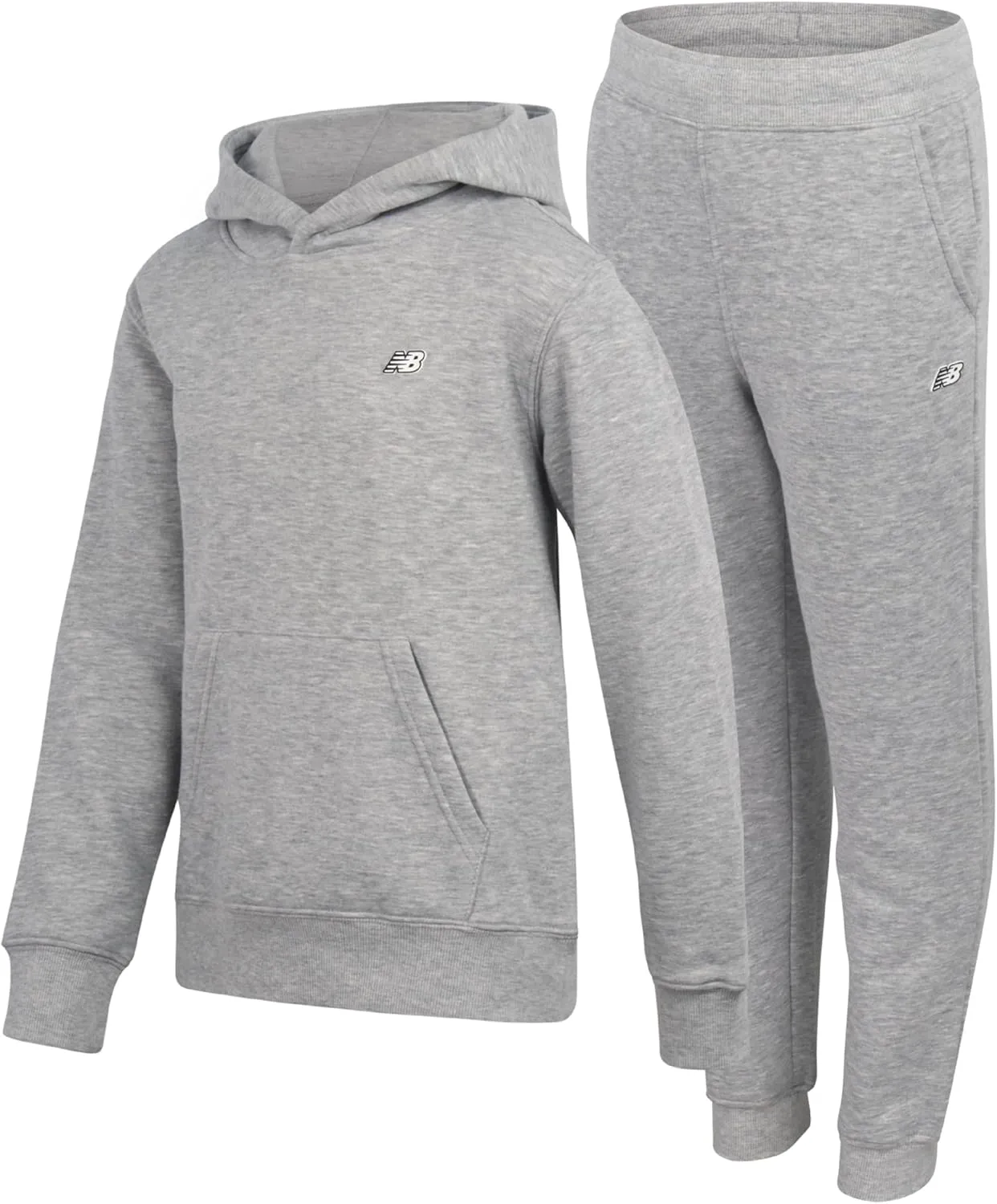 New Balance Boys' Sweatsuit Set - 2 Piece Pullover Hoodie Sweatshirt and Jogger Pants - Boys Activewear Fleece Jogset (8-20)