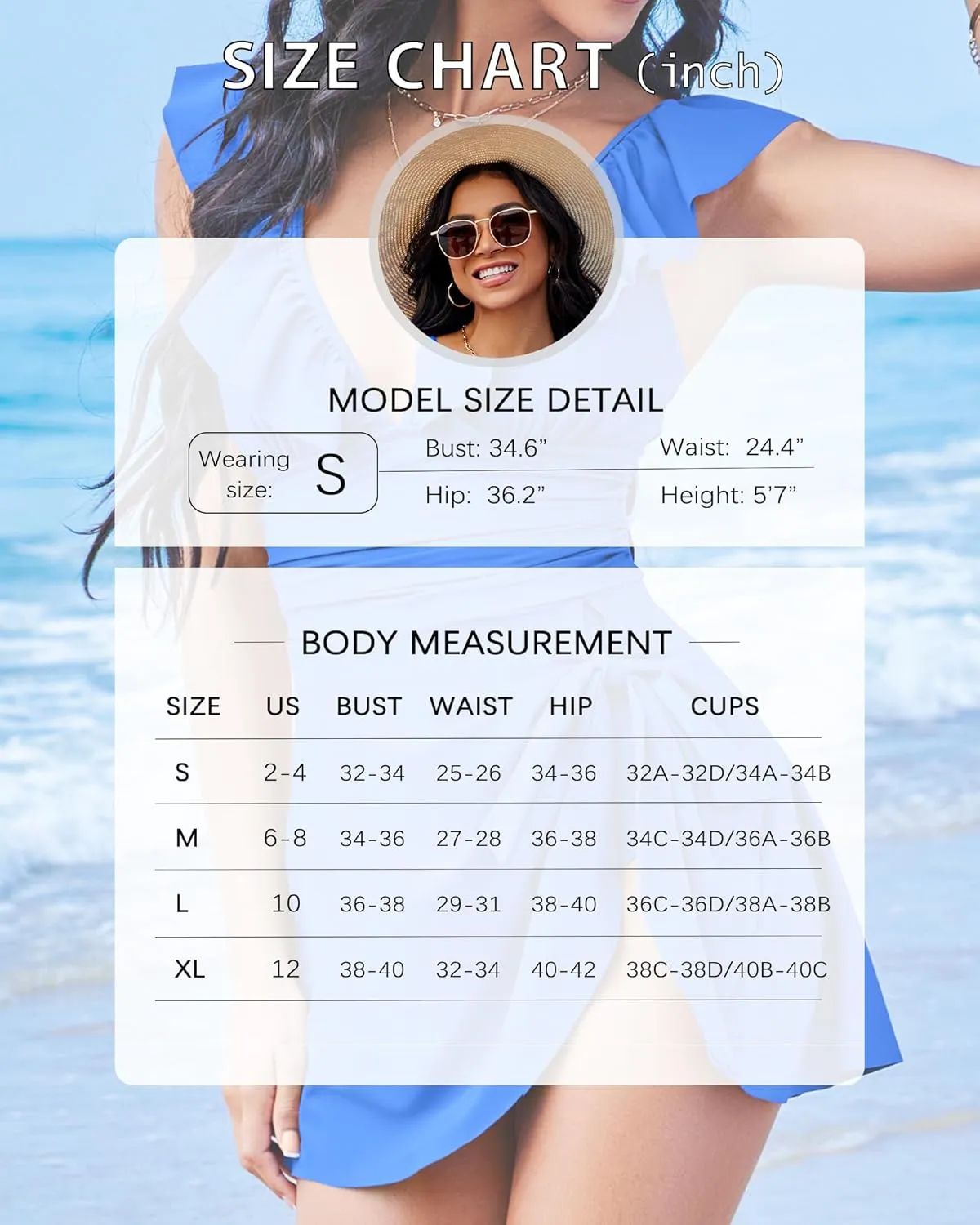 One Piece Swimsuit Women Tummy Control Bathing Suits with Skirt Ruffle Swimdress Full Coverage Modest Swim Suits