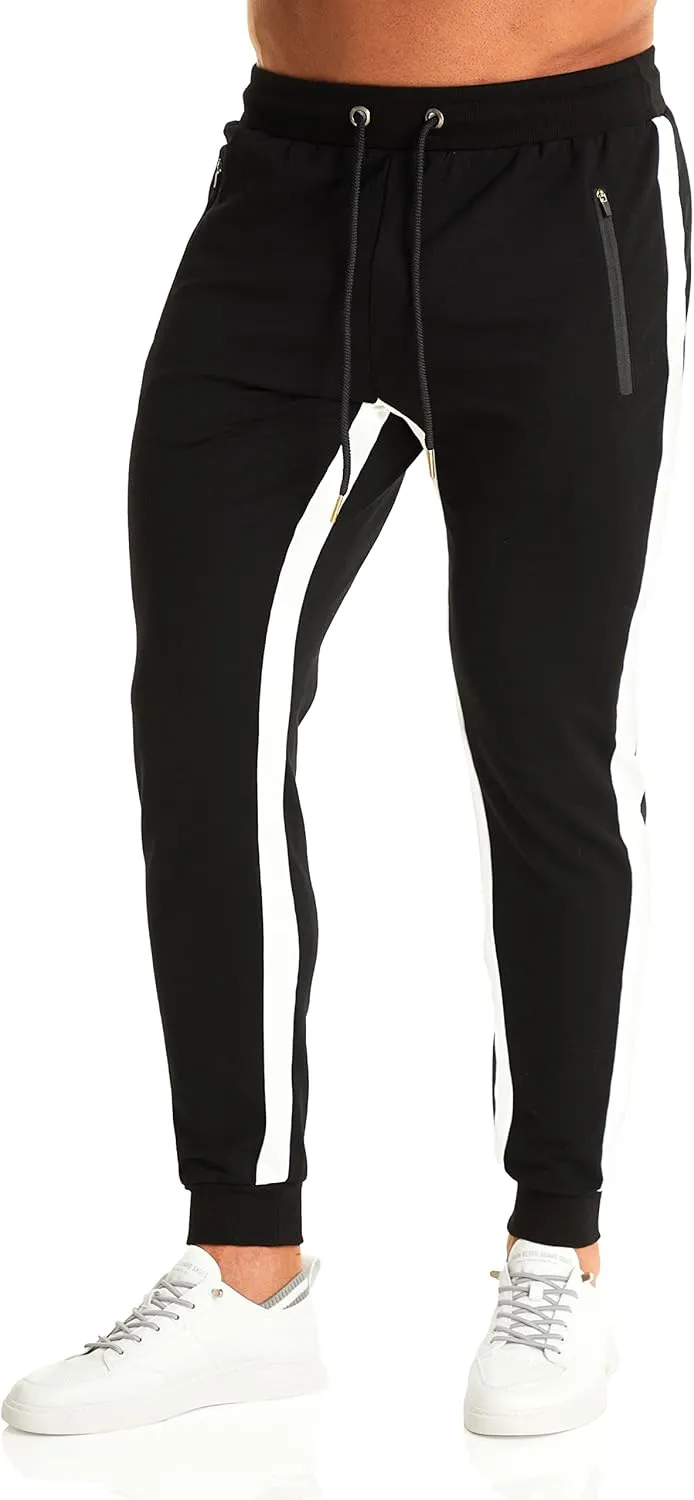 OuBER Men's Gym Jogger Pants Slim Fit Workout Running Sweatpants with Zipper Pockets