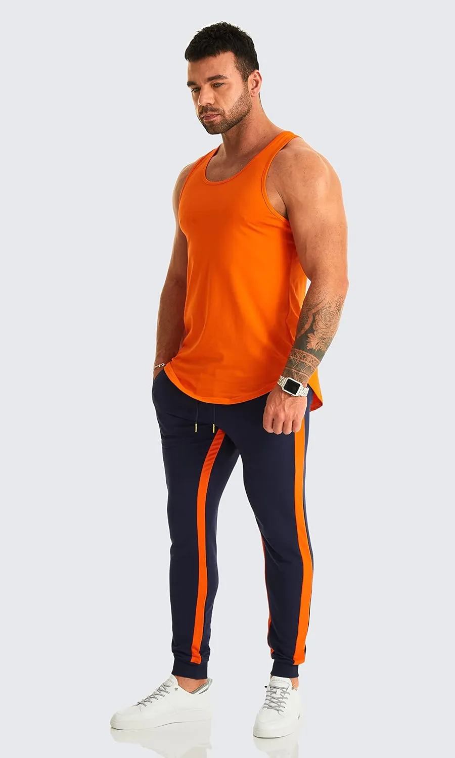 OuBER Men's Gym Jogger Pants Slim Fit Workout Running Sweatpants with Zipper Pockets