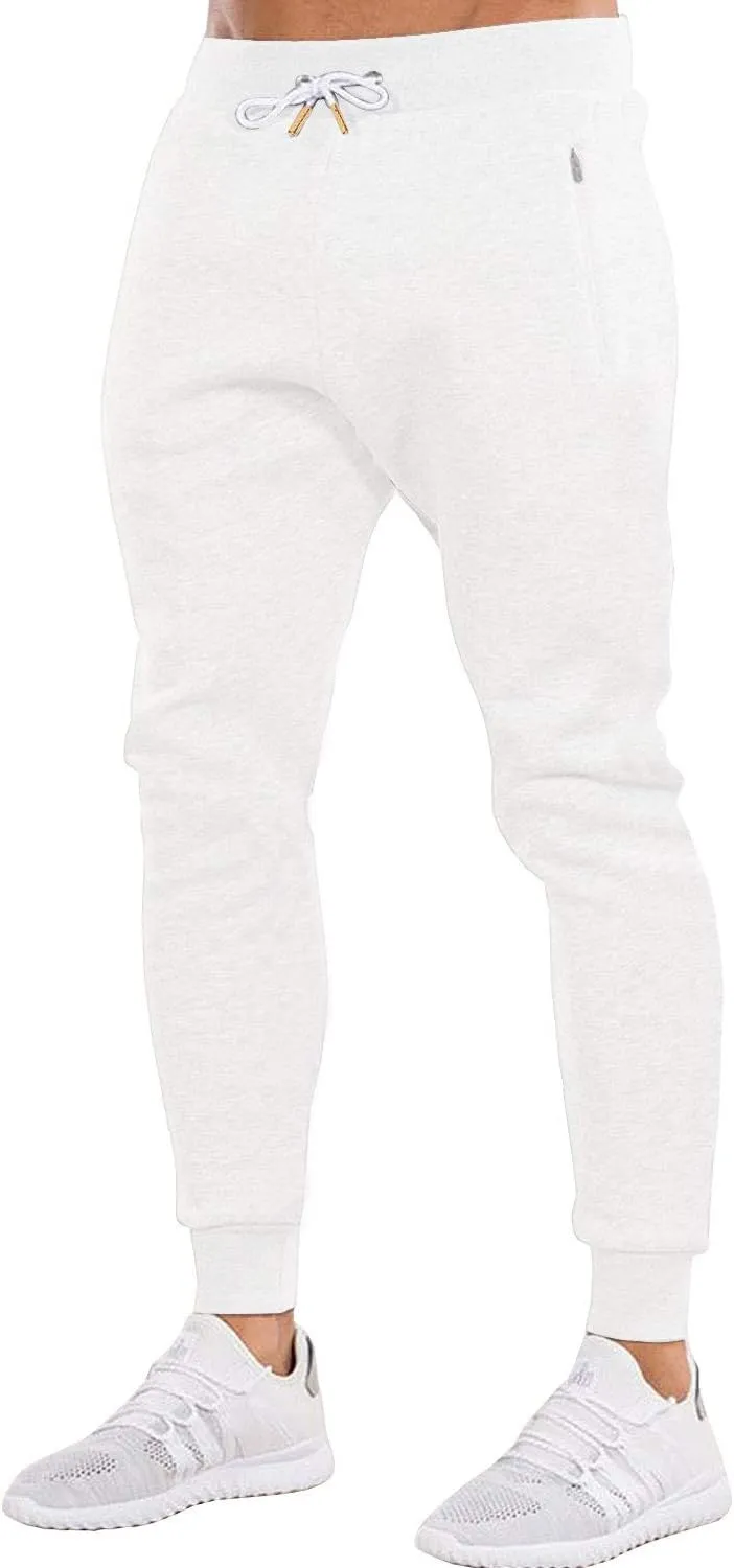 OuBER Men's Gym Jogger Pants Slim Fit Workout Running Sweatpants with Zipper Pockets