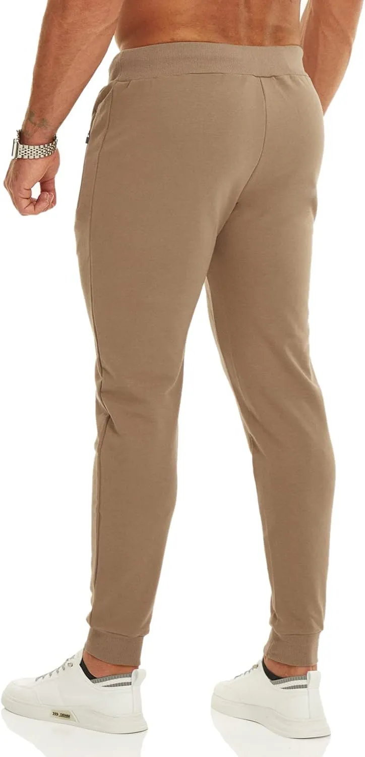 OuBER Men's Gym Jogger Pants Slim Fit Workout Running Sweatpants with Zipper Pockets