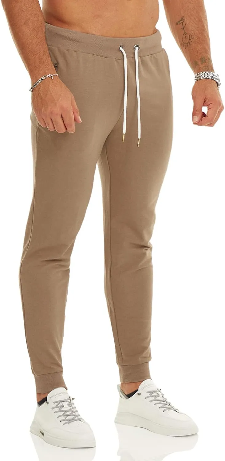 OuBER Men's Gym Jogger Pants Slim Fit Workout Running Sweatpants with Zipper Pockets