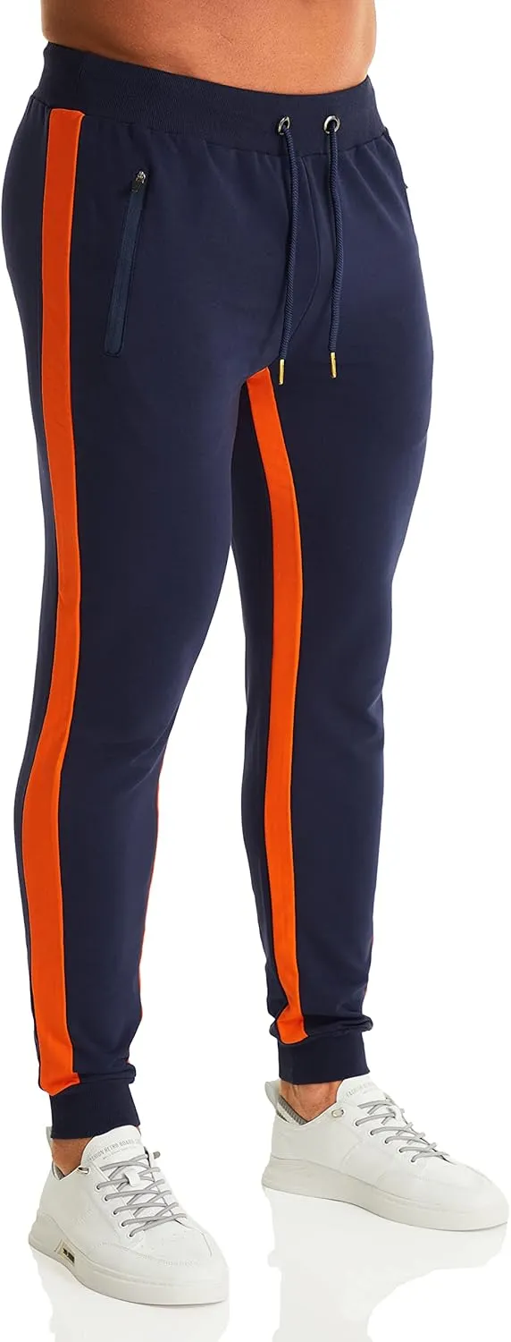 OuBER Men's Gym Jogger Pants Slim Fit Workout Running Sweatpants with Zipper Pockets