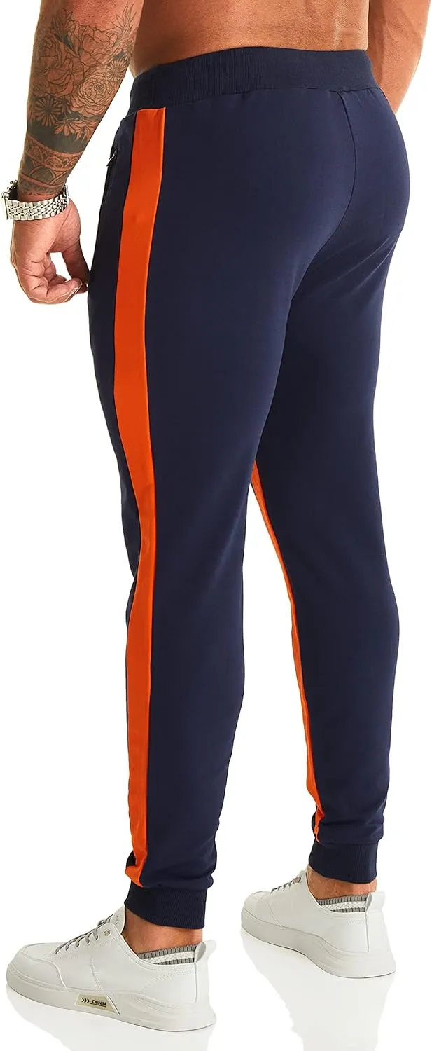 OuBER Men's Gym Jogger Pants Slim Fit Workout Running Sweatpants with Zipper Pockets