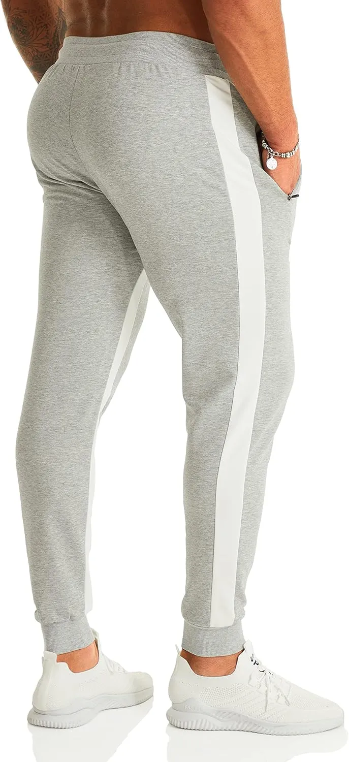 OuBER Men's Gym Jogger Pants Slim Fit Workout Running Sweatpants with Zipper Pockets