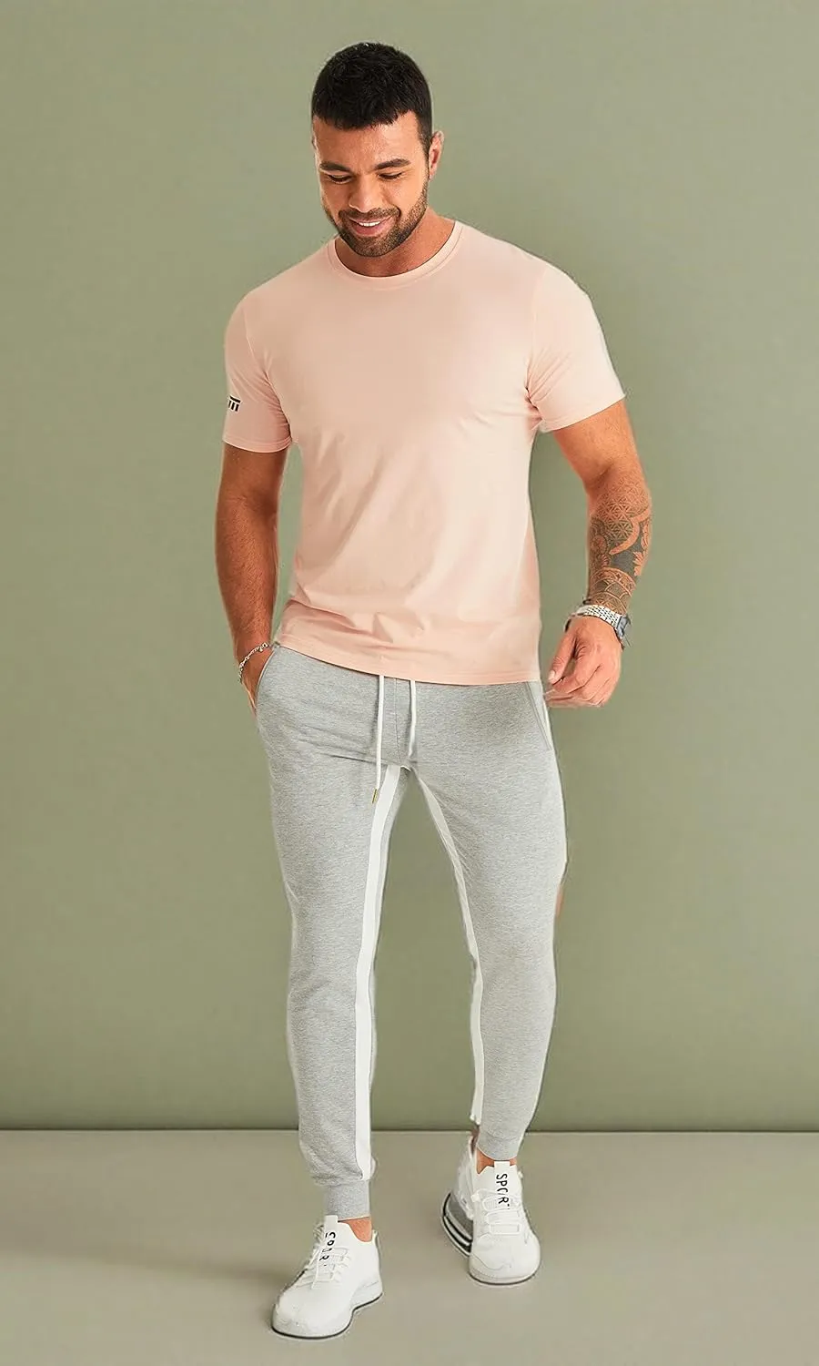 OuBER Men's Gym Jogger Pants Slim Fit Workout Running Sweatpants with Zipper Pockets