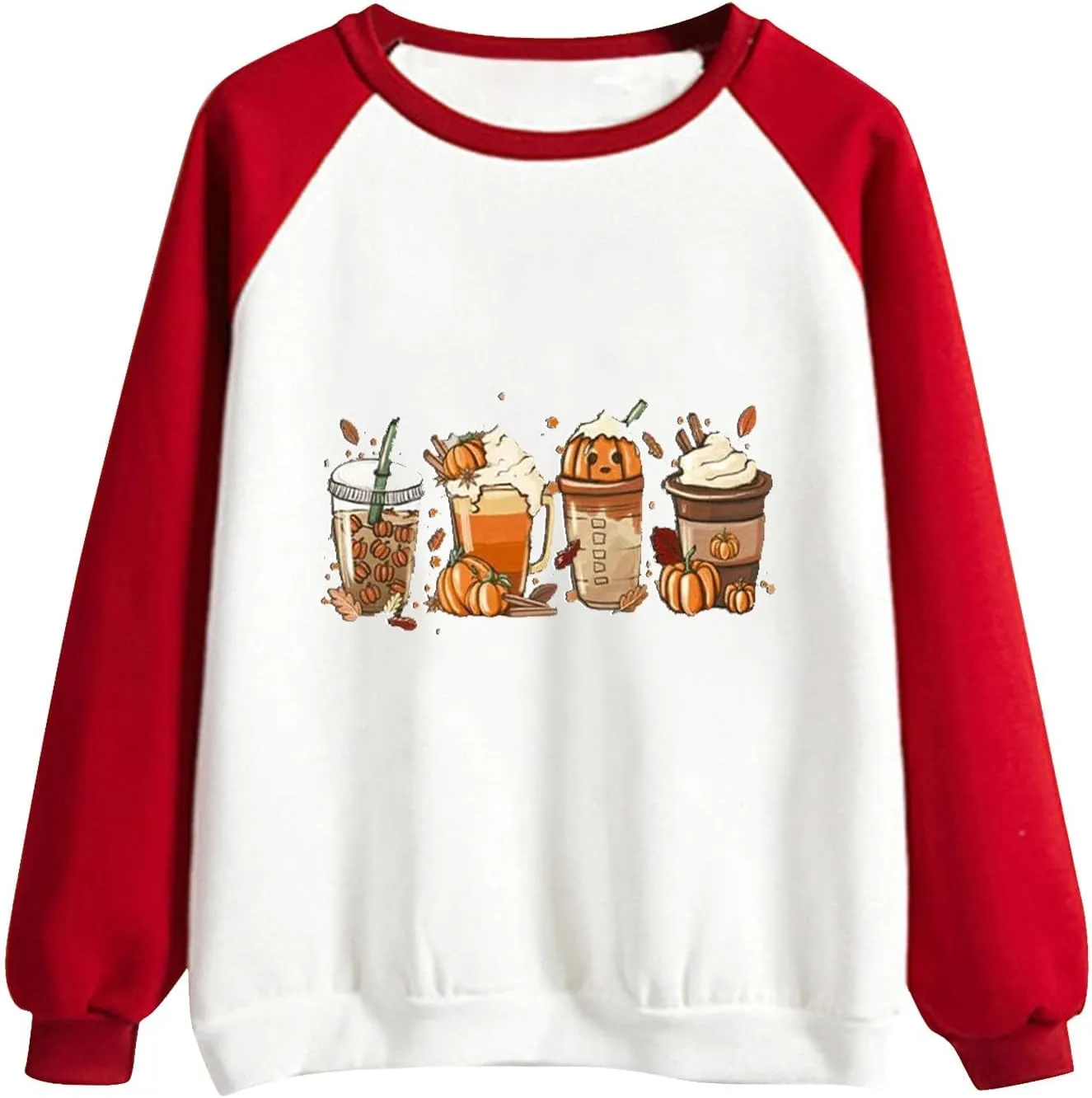 Oversized Sweatshirt for Women Halloween Graphic Cute T Shirts Long Sleeve Crew Neck Color Block Loose Casual Tops