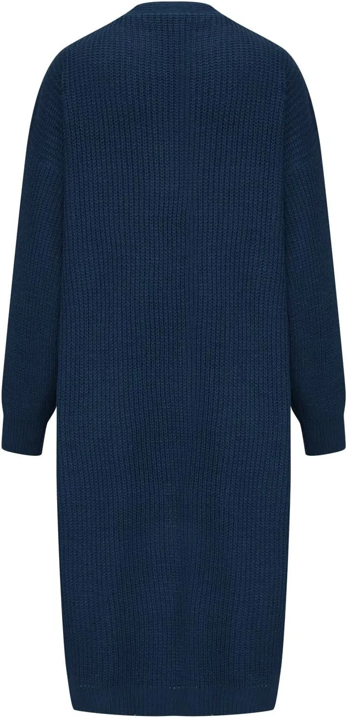 Plus Size Cardigan for Women Knit Lightweight Open Front Chunky Sweater Casual Long Sleeve Jacket Coat with Pockets
