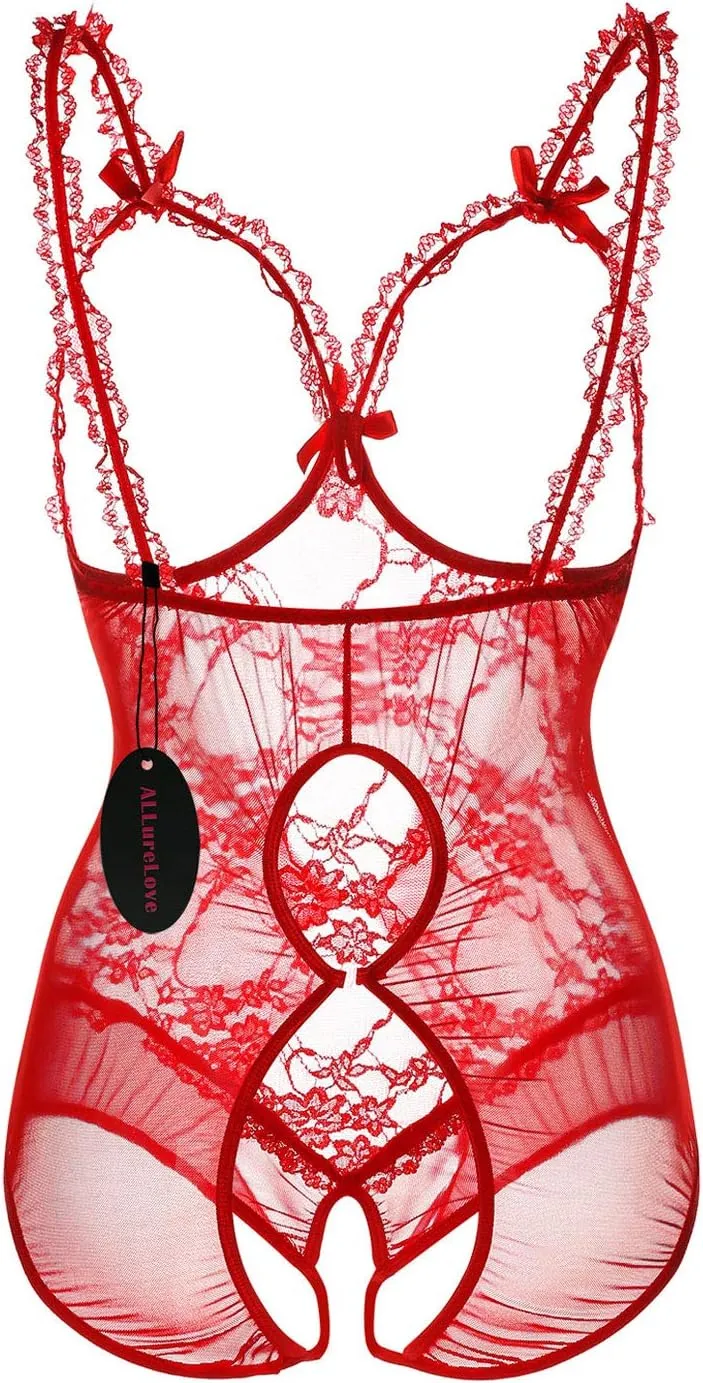 Plus Size Lingerie for Women Sexy One-Piece Teddy Valentine's Day Lingerie Bodysuit