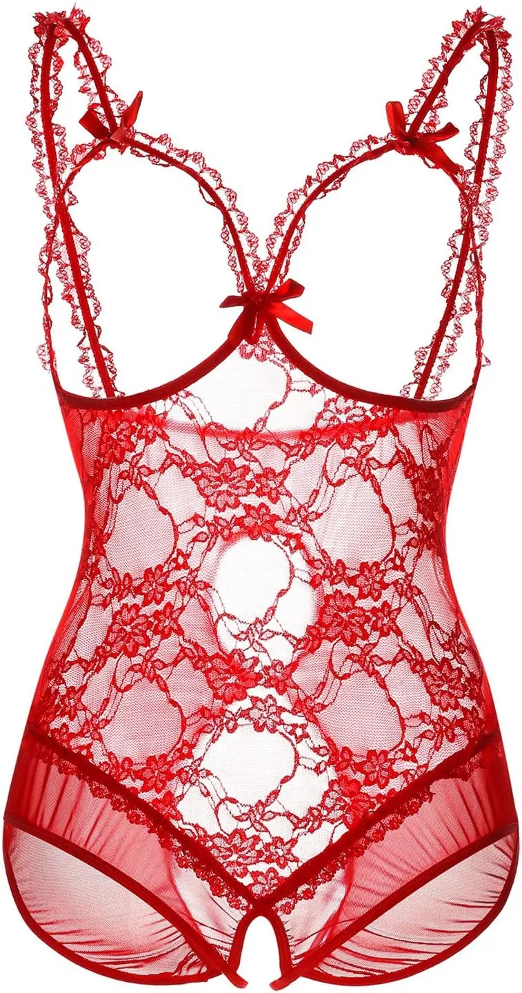 Plus Size Lingerie for Women Sexy One-Piece Teddy Valentine's Day Lingerie Bodysuit
