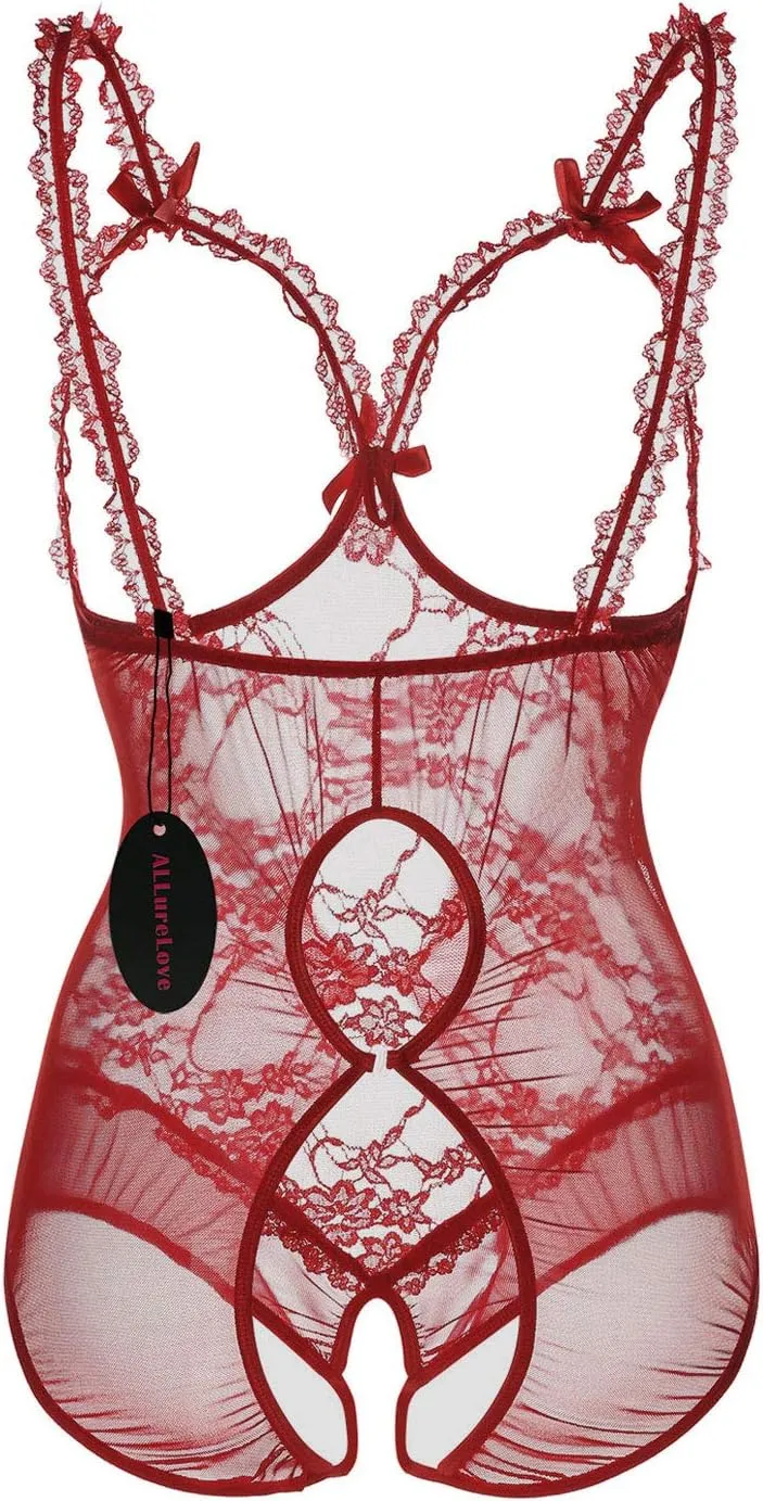Plus Size Lingerie for Women Sexy One-Piece Teddy Valentine's Day Lingerie Bodysuit
