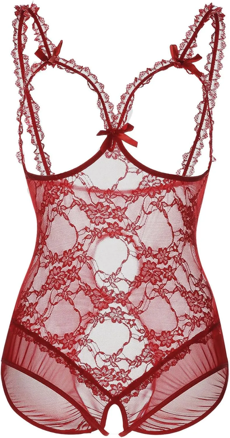 Plus Size Lingerie for Women Sexy One-Piece Teddy Valentine's Day Lingerie Bodysuit