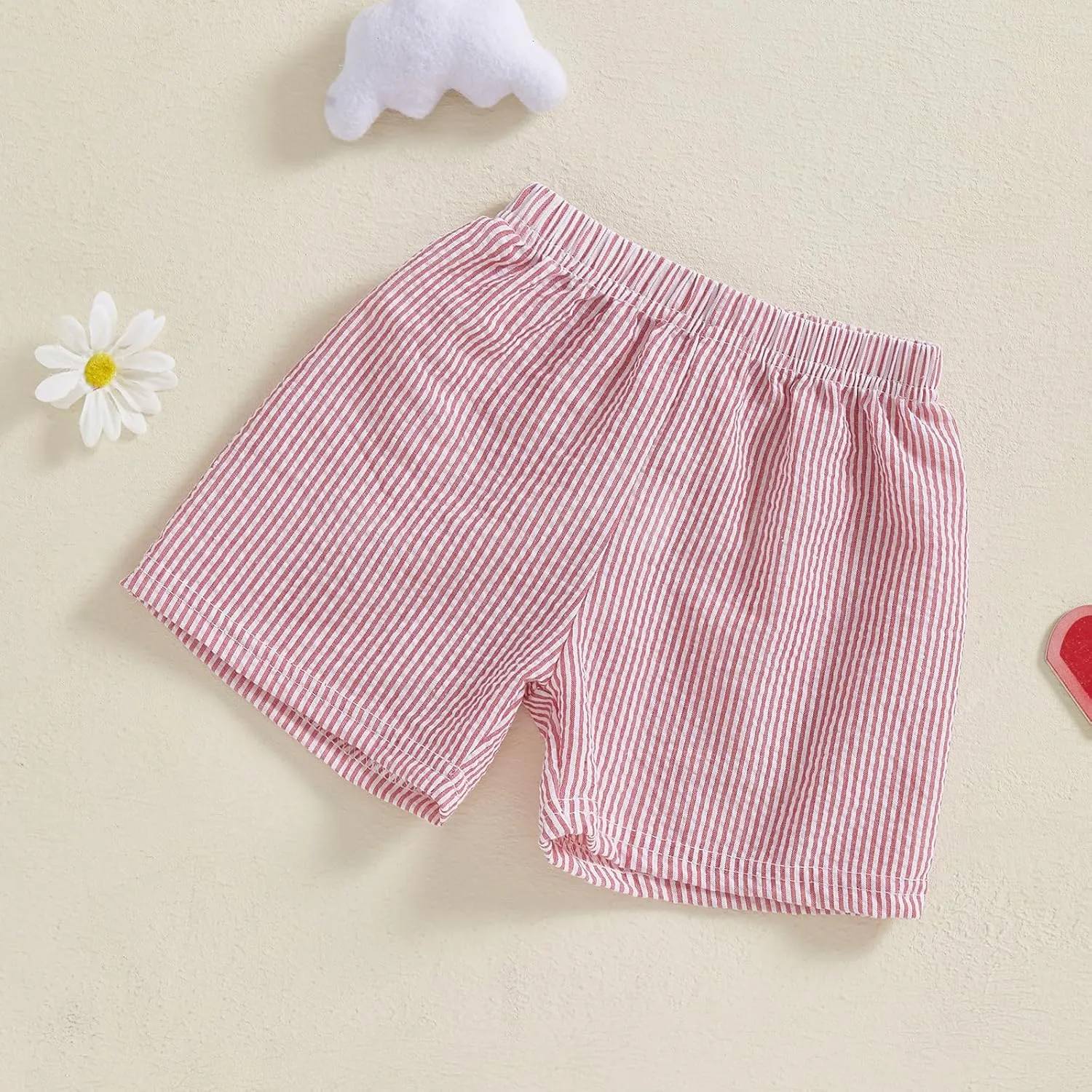 Qiylii Toddler Baby Girls Boys Summer Shorts Bubble Cotton Stripe Beach Short Pants Elastic Waist Casual Shorts