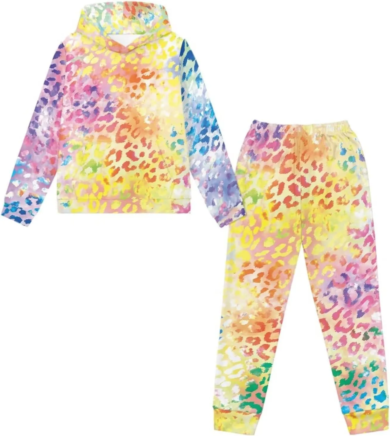 Renewold 2 Pieces Sweatsuits Set Long Sleeve Kids Hoodie Sweatshirt Jogger Sweatpants Girls Tracksuits Activewear