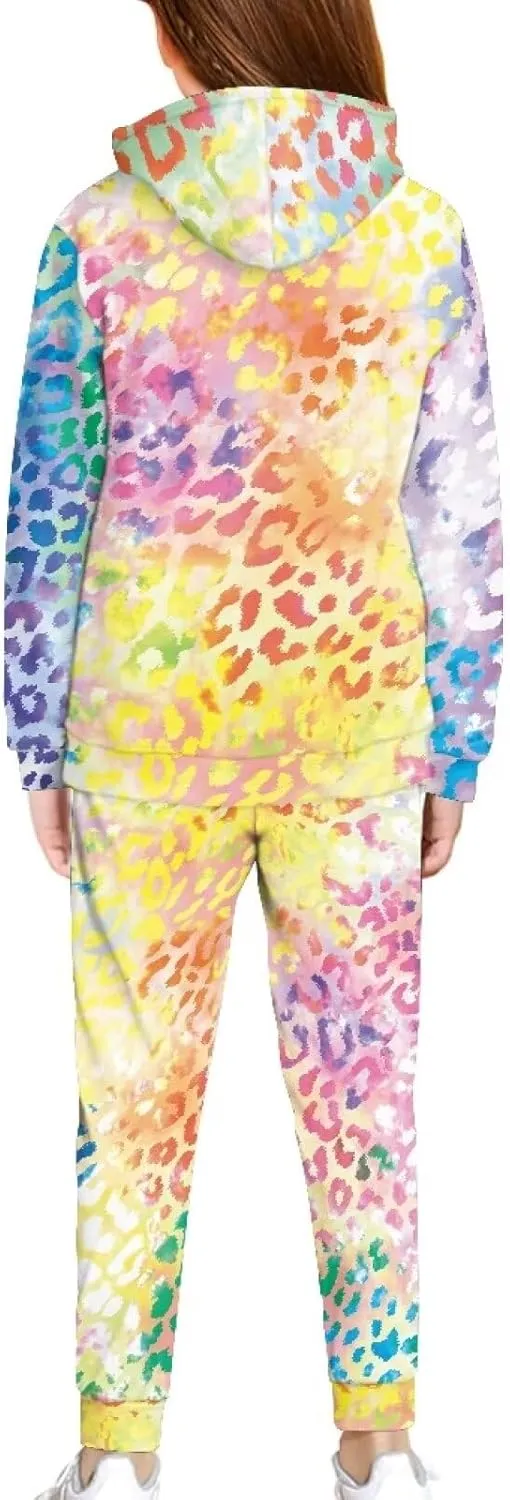 Renewold 2 Pieces Sweatsuits Set Long Sleeve Kids Hoodie Sweatshirt Jogger Sweatpants Girls Tracksuits Activewear
