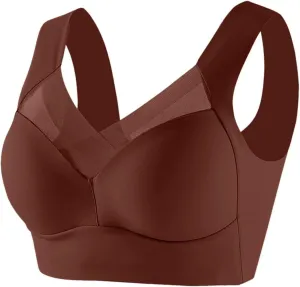 Seamless Yoga Bras for Women Comfort Wireless Full Coverage Bralette Criss Cross Push Up Support Pullover Underwear