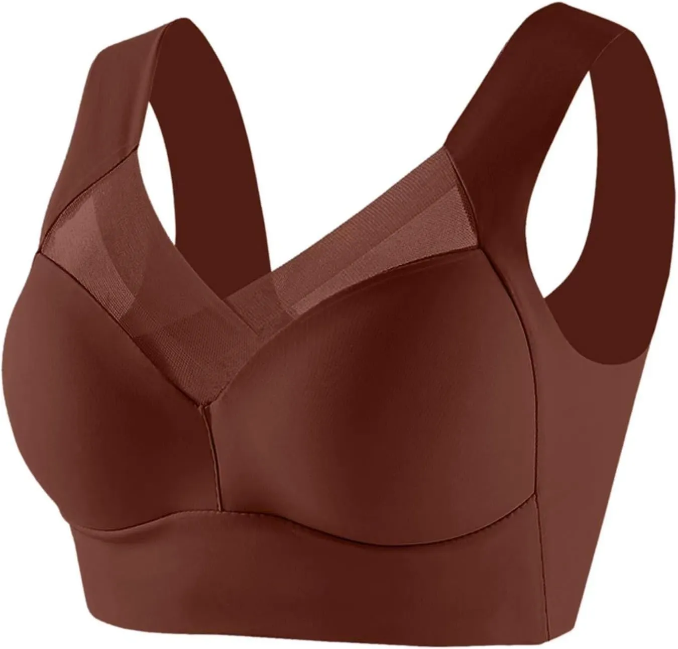 Seamless Yoga Bras for Women Comfort Wireless Full Coverage Bralette Criss Cross Push Up Support Pullover Underwear