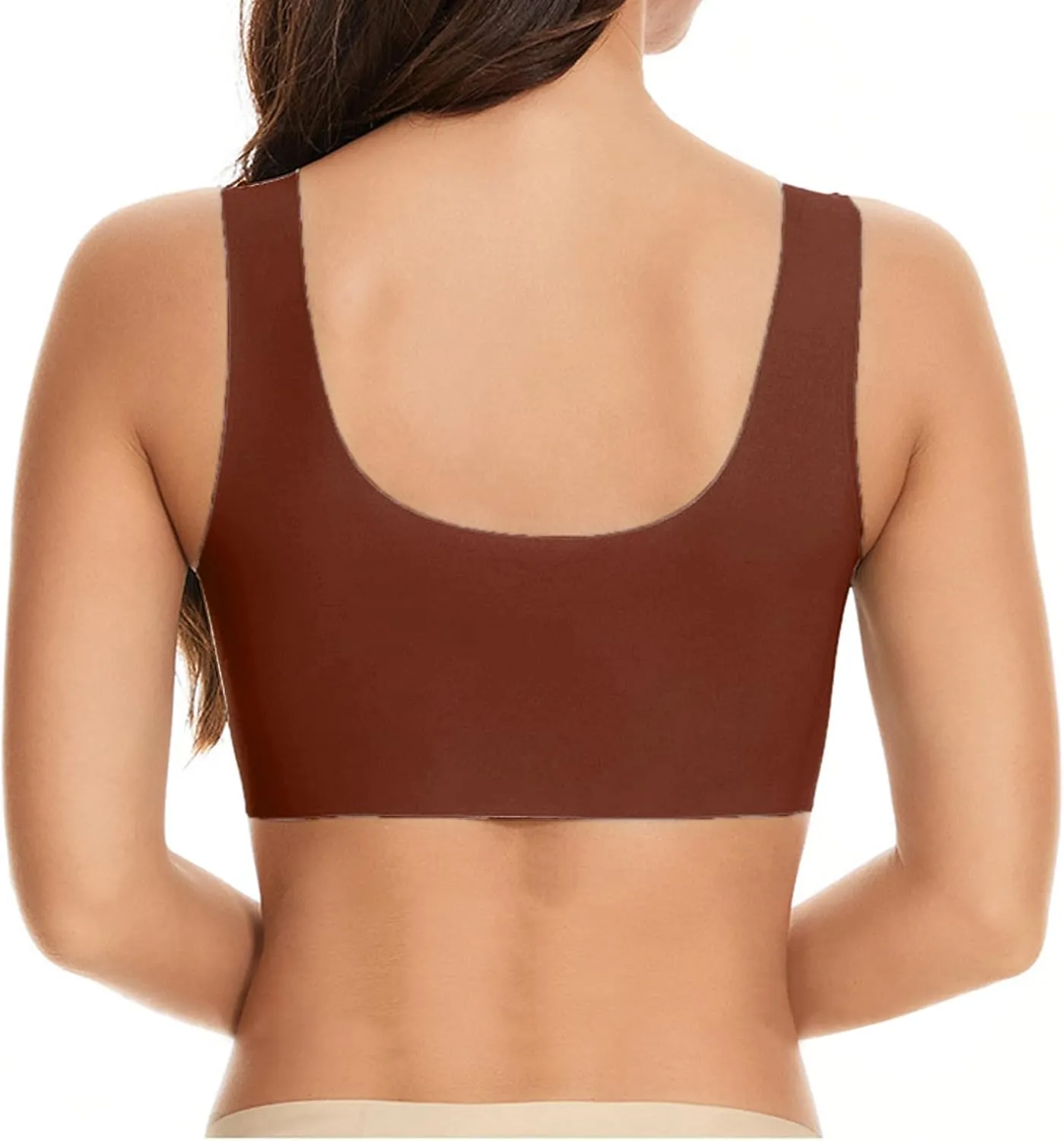 Seamless Yoga Bras for Women Comfort Wireless Full Coverage Bralette Criss Cross Push Up Support Pullover Underwear
