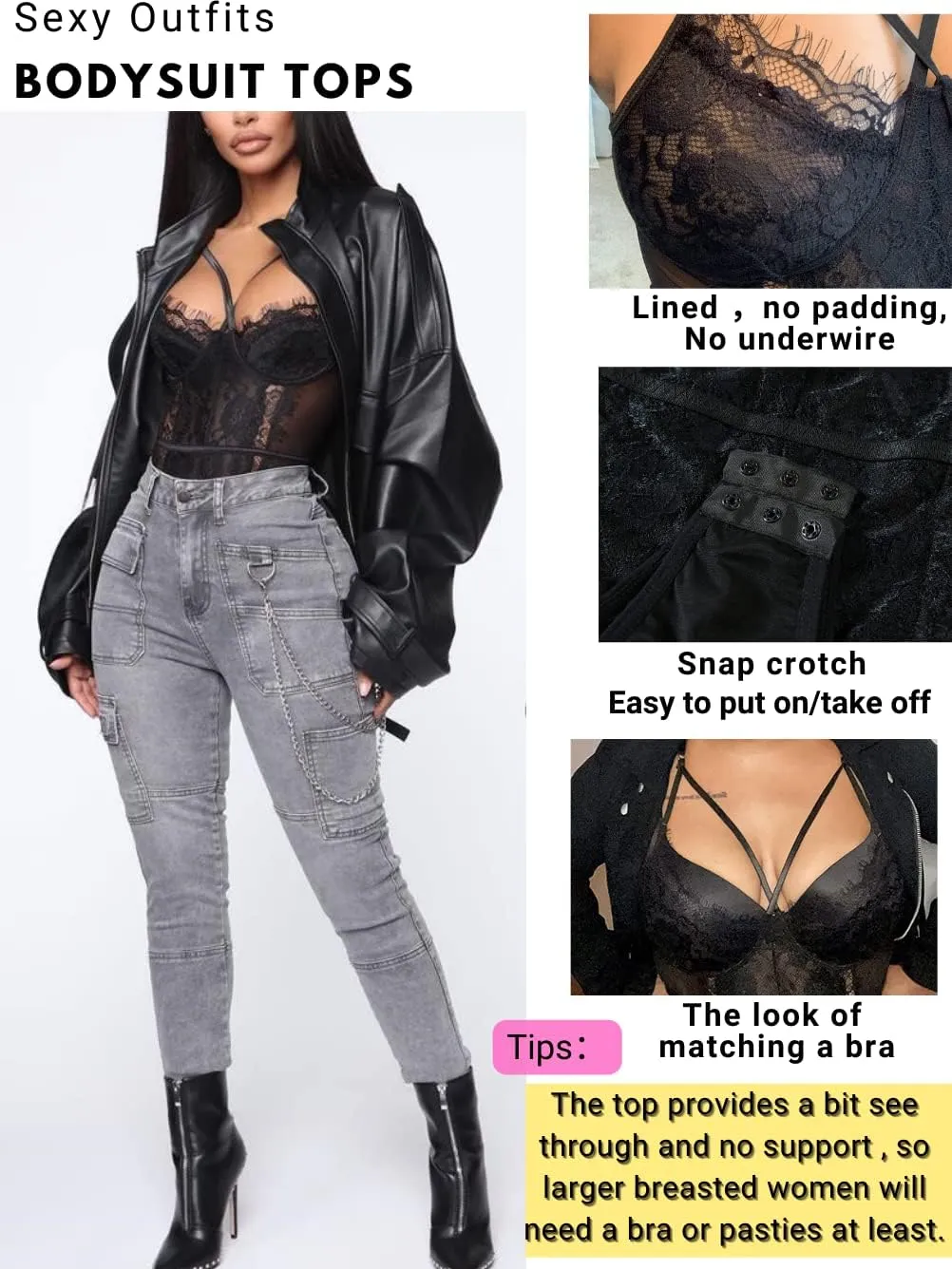 See Through Lingerie,V-Neck Lace Bodysuit,Sexy Lingerie Women,One Piece Body Suit