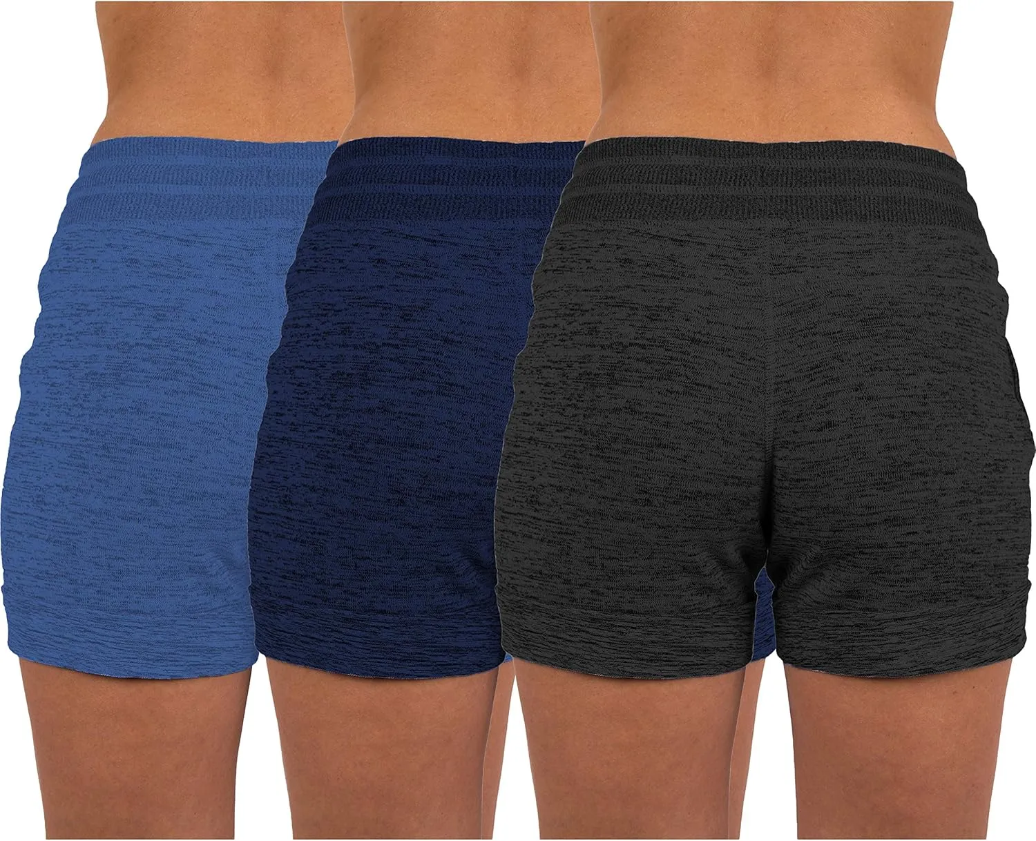 Sexy Basics Women's 3 Pack Active Wear Lounge Yoga Gym Casual Sport Shorts