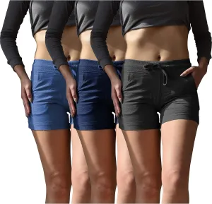 Sexy Basics Women's 3 Pack Active Wear Lounge Yoga Gym Casual Sport Shorts