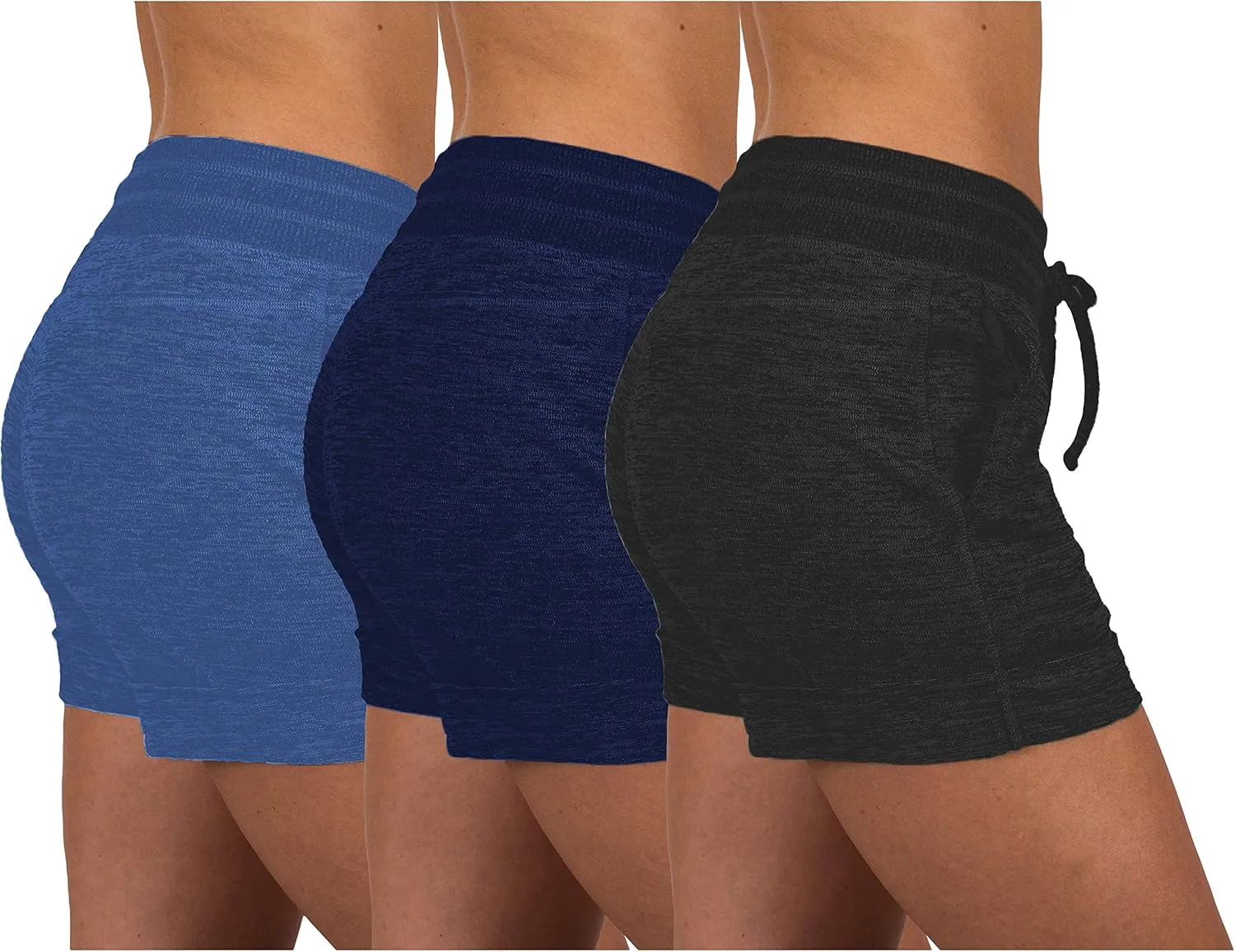 Sexy Basics Women's 3 Pack Active Wear Lounge Yoga Gym Casual Sport Shorts