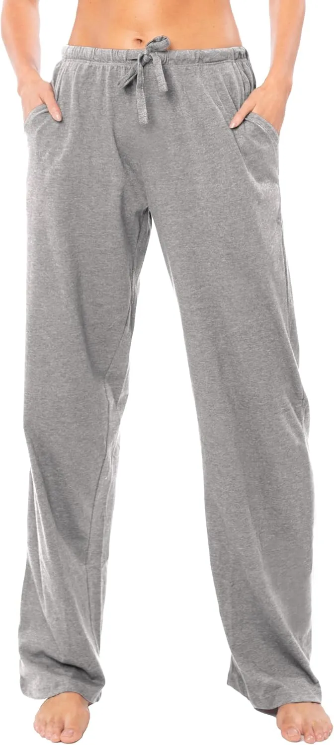 Sexy Basics Women's 3 Pack Soft Flex-Cotton Knit Pajama Pants/Lounge Pants/Sleep Pants