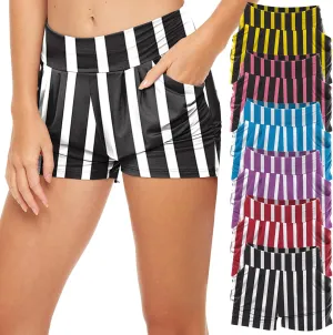 Sexy Basics Womens 6 Pack Ultra Soft High Waisted Harem Shorts with Pockets